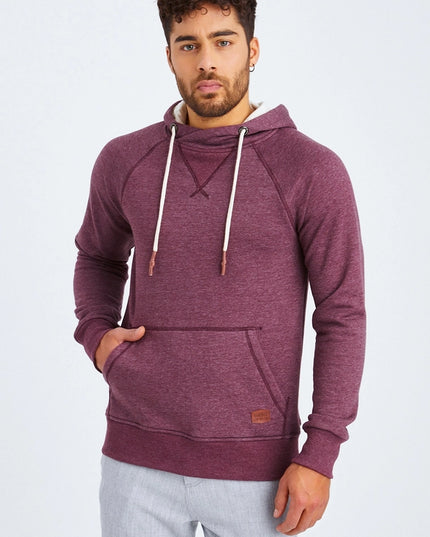 Men'S Hoodie Hood Bordeaux Melange-Hoodie-Leif Nelson GmbH-S-Urbanheer