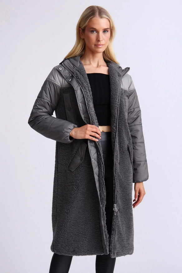 Mixed Media Faux Shearling Anorak-ANORAK-Avec Les Filles-Urbanheer