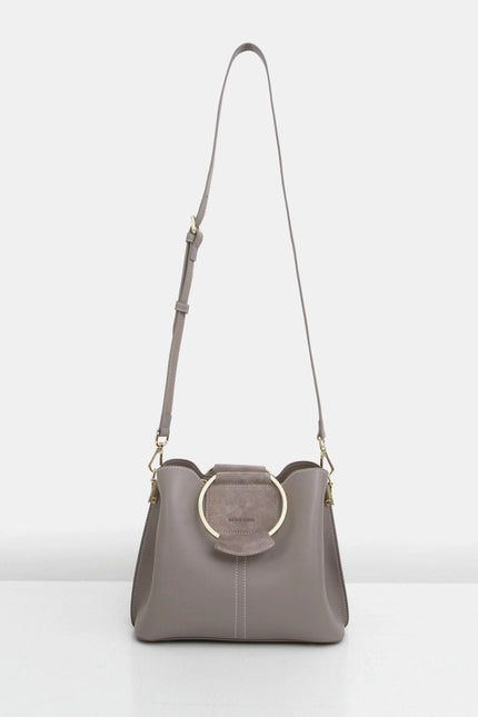 Twilight Leather Cross-Body Bag - Grey-Bag-Belle & Bloom-H21cm x W25cm x D12cm-Urbanheer