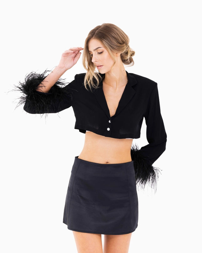 Iris Crop Black-SHIRT-Giulia De Leonardi Couture-S-Urbanheer