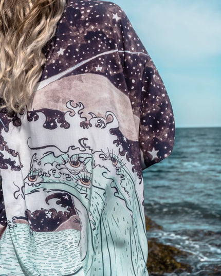 Moonstruck Starduster Bamboo Bohemian Kimono-Kimonos-Market of Stars-Urbanheer