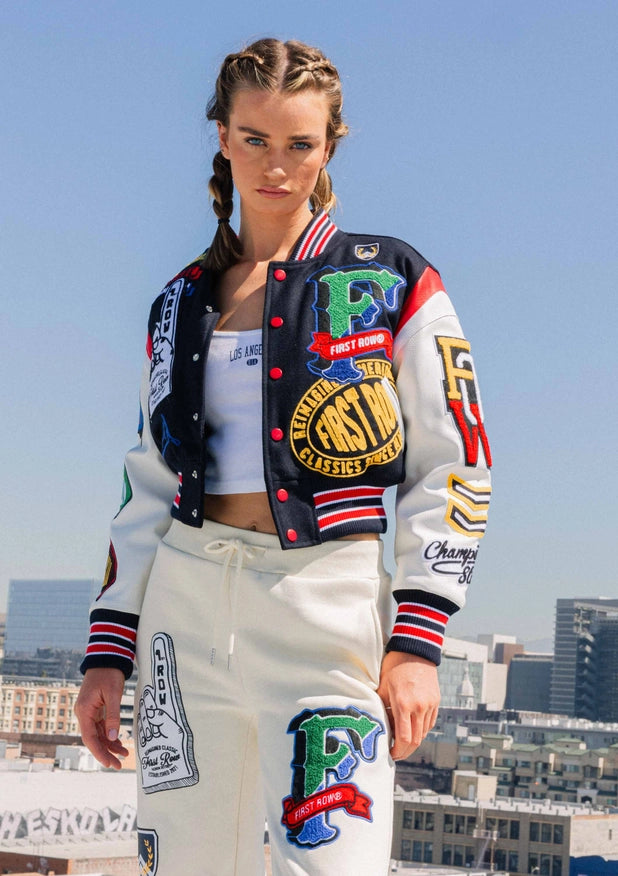 Championship Winner Cropped Varsity Jacket-Jacket-First Row-Urbanheer