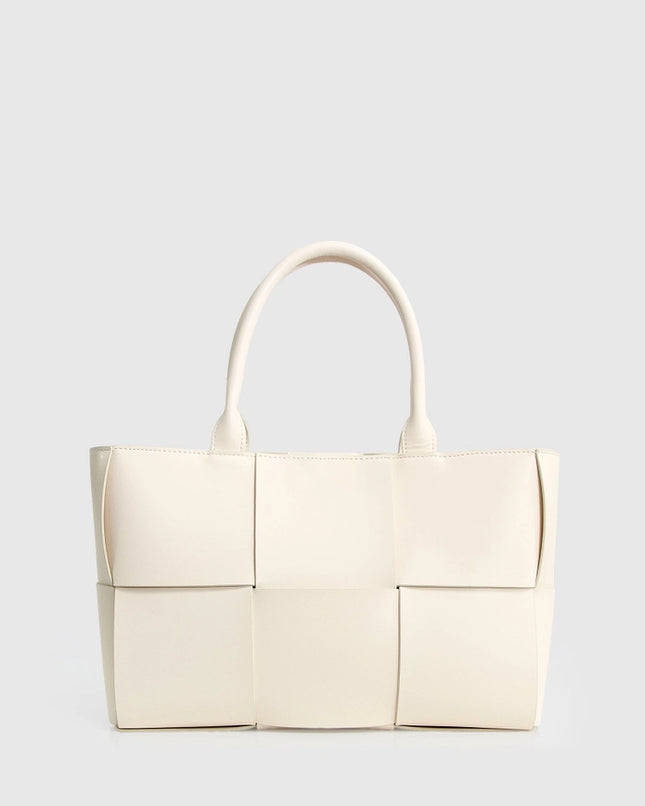 Long Way Home Woven Tote - Cream-Bag-Belle & Bloom-Cream-W 35cm x H 23cm x D 11cm-Urbanheer