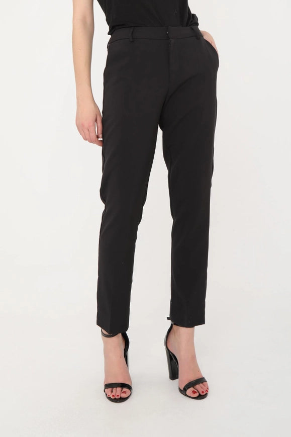 High Waist Cigarette Pants Black-Pants-Attentif Paris-S-Urbanheer