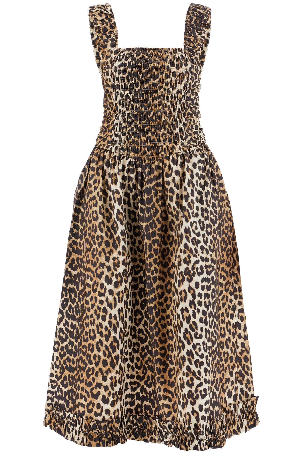 Animal Print Cotton Dress - Beige