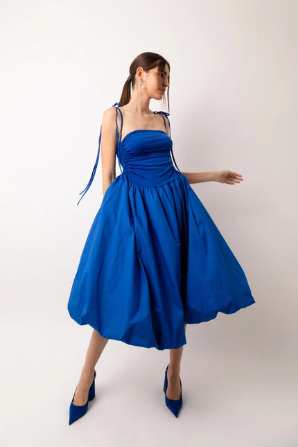 Alexa Stretch Strapless Puffball Midi Dress-Dress-Amy Lynn-Urbanheer