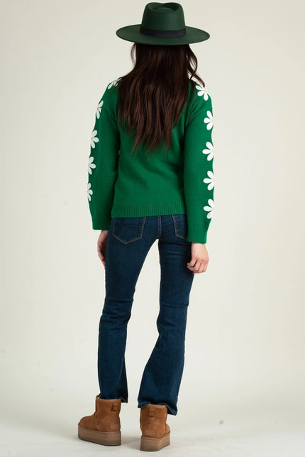 DAISY Love Sweater Top-Green-Sweater Top-Lucca Couture-Urbanheer