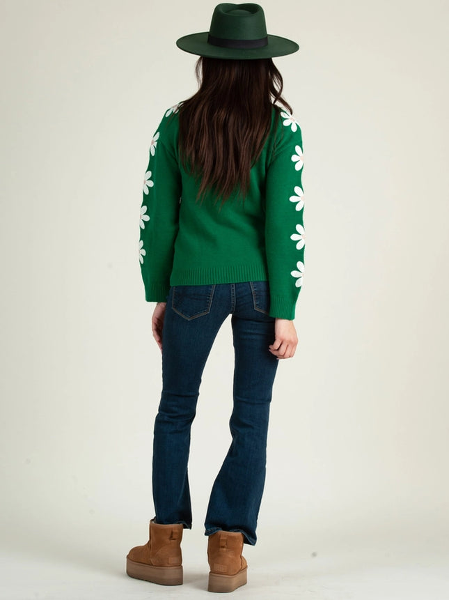 DAISY Love Sweater Top-Green-Sweater Top-Lucca Couture-Urbanheer