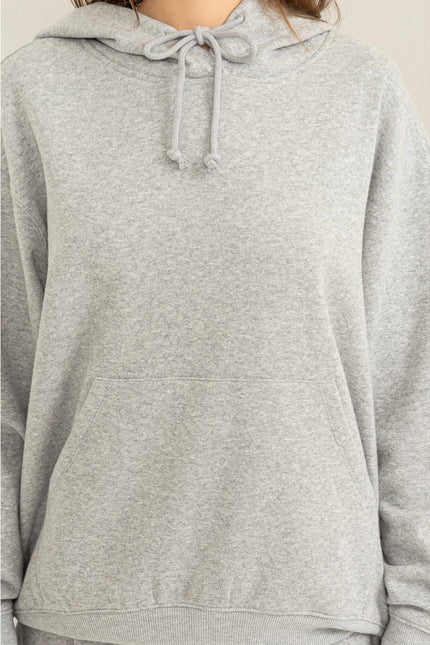 Weekend Chiller Drop Shoulder Oversized Hoodie - Grey-Clothing - Women-HYFVE-Urbanheer