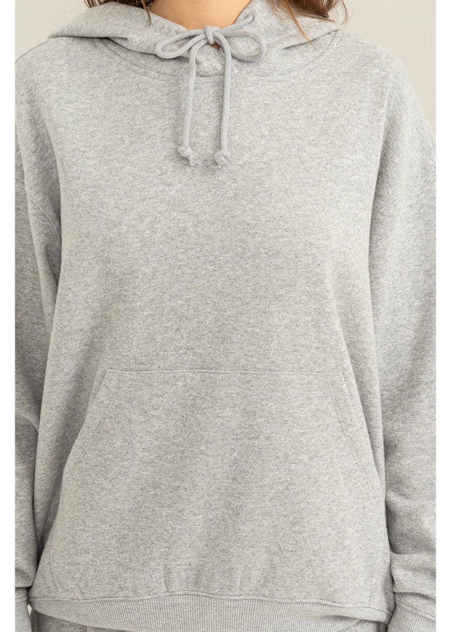 Weekend Chiller Drop Shoulder Oversized Hoodie - Grey-Clothing - Women-HYFVE-Urbanheer