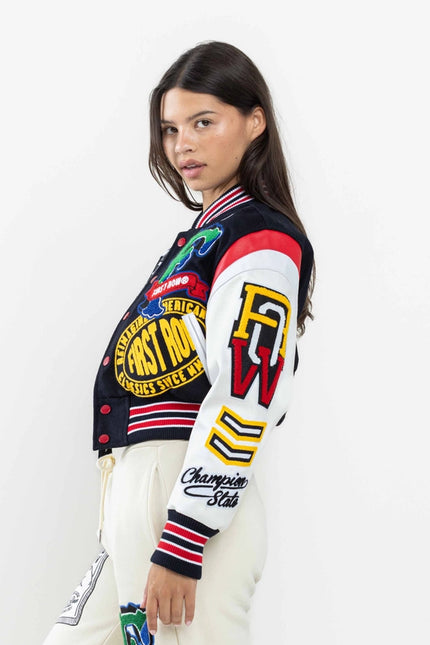 Championship Winner Cropped Varsity Jacket-Jacket-First Row-Urbanheer