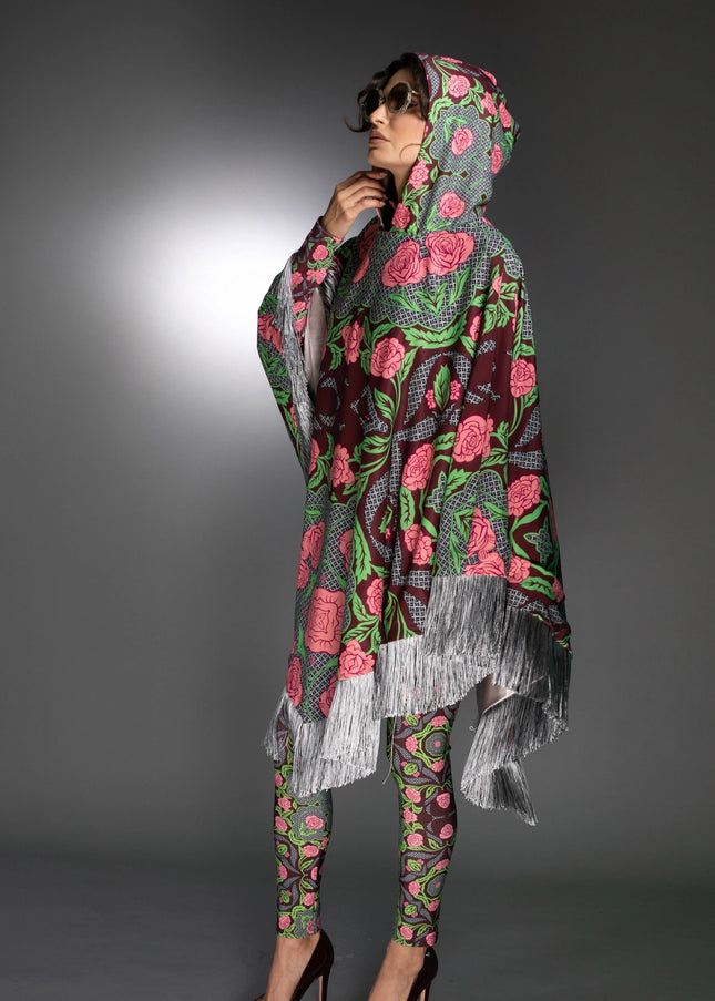 Floral-Printed Fabric Reversible Pink Rosses Floral Cape-Nuvula-Urbanheer