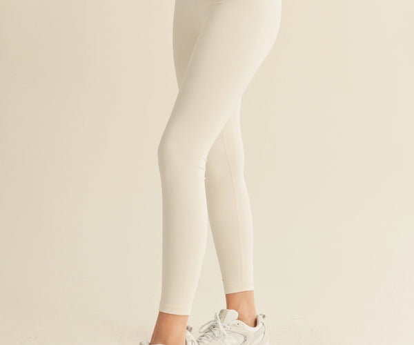 Cream Aligned Performance High-Rise Leggings