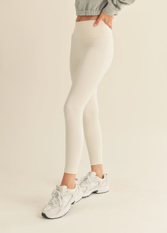 Cream Aligned Performance High-Rise Leggings-Leggings-Kimberly C-Urbanheer