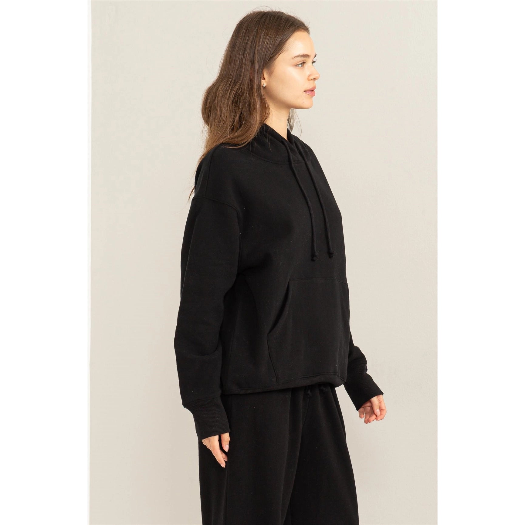 Weekend Chiller Drop Shoulder Oversized Hoodie - Black-Clothing - Women-HYFVE-Urbanheer