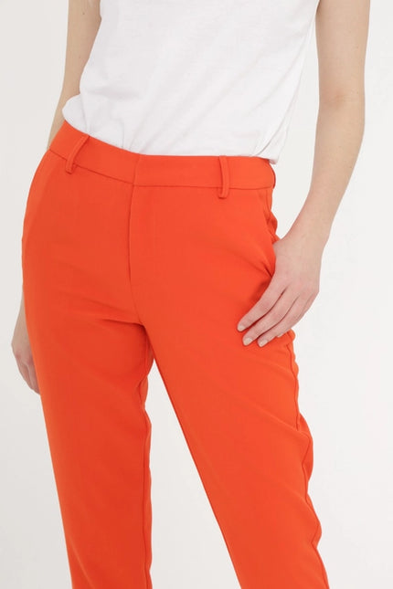 High Waist Cigarette Pants Orange-Pants-Attentif Paris-Urbanheer