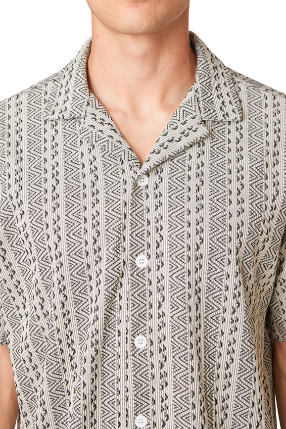 Crochet/Textured Short Sleeve Men's Shirt (4056)