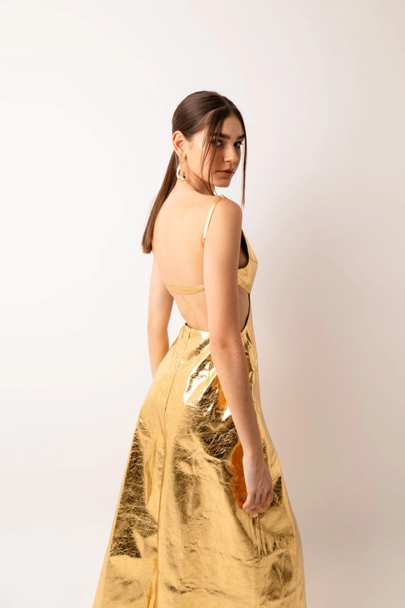 Jennifer Gold Metallic Maxi Dress-Dress-Amy Lynn-Urbanheer