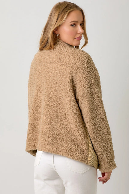 Corduroy Mixed Sherpa Jacket Latte