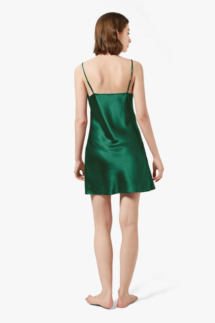 Classic Silk Chemise Emerald Green-Chemise-MommeSilk-Urbanheer