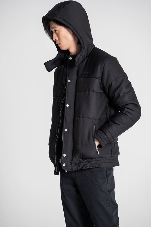 Padded Puffer With High Collar And Hood.-Coats & Jackets-JEF-Urbanheer