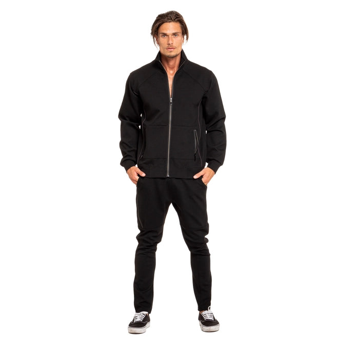 Full Zip Track Jacket - Black-Jacket-Eight X-Urbanheer