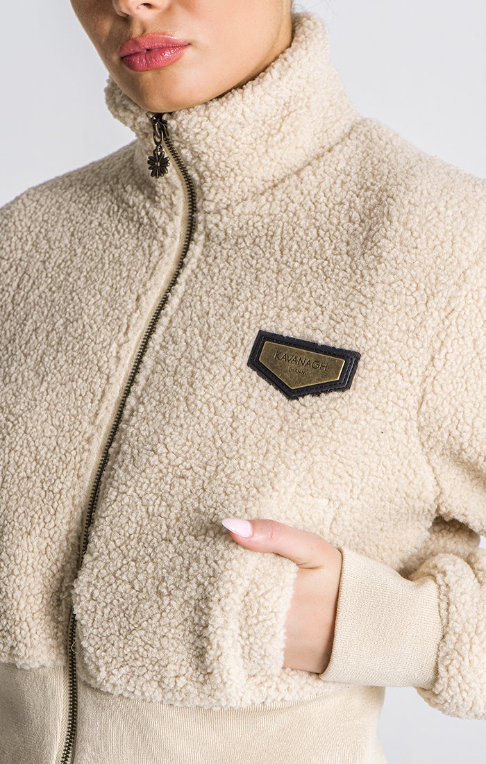 Beige Teddy Sherpa Jacket-Jacket-Gianni Kavanagh-Urbanheer