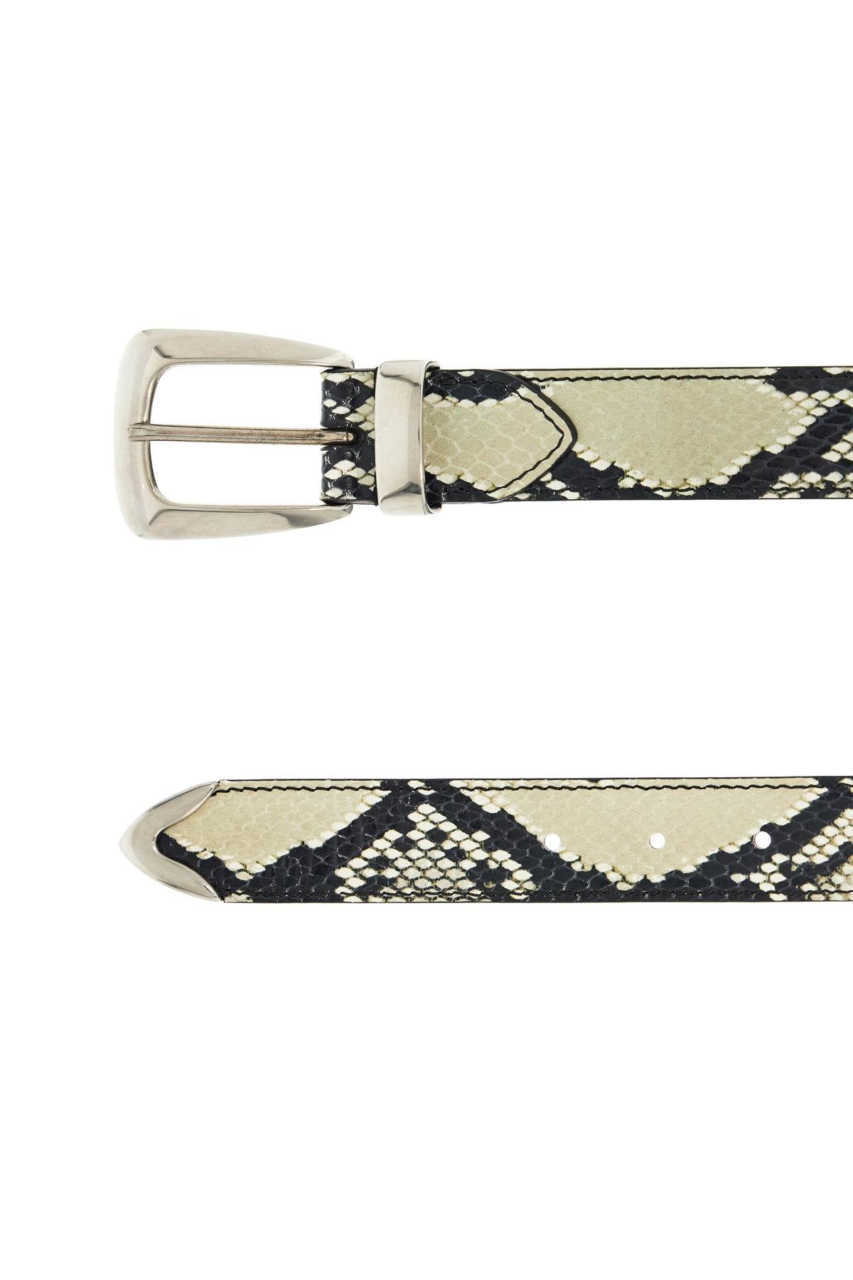 Benny Python Print Belt - Black