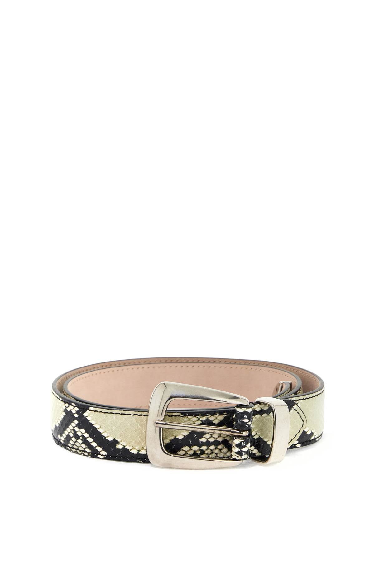 Benny Python Print Belt - Black