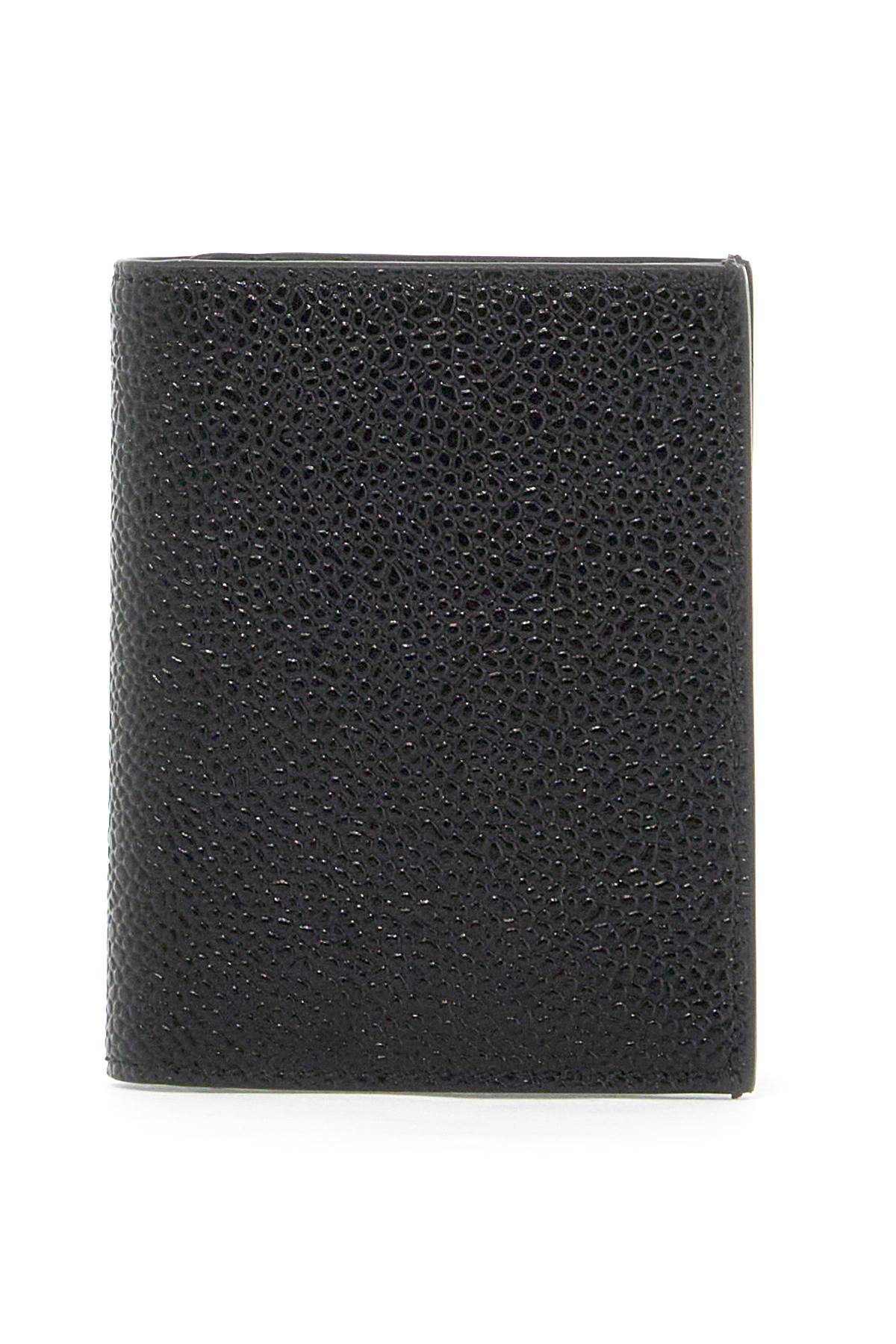 "Bifold Hammered Leather Card Holder" - Black
