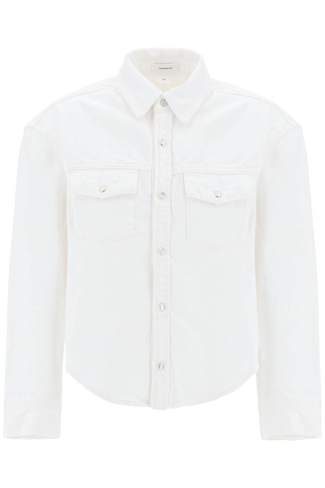 boxy denim overshirt - White