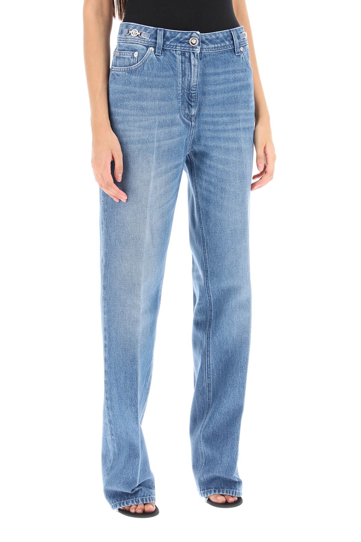 boyfriend jeans with tailored crease - Blue