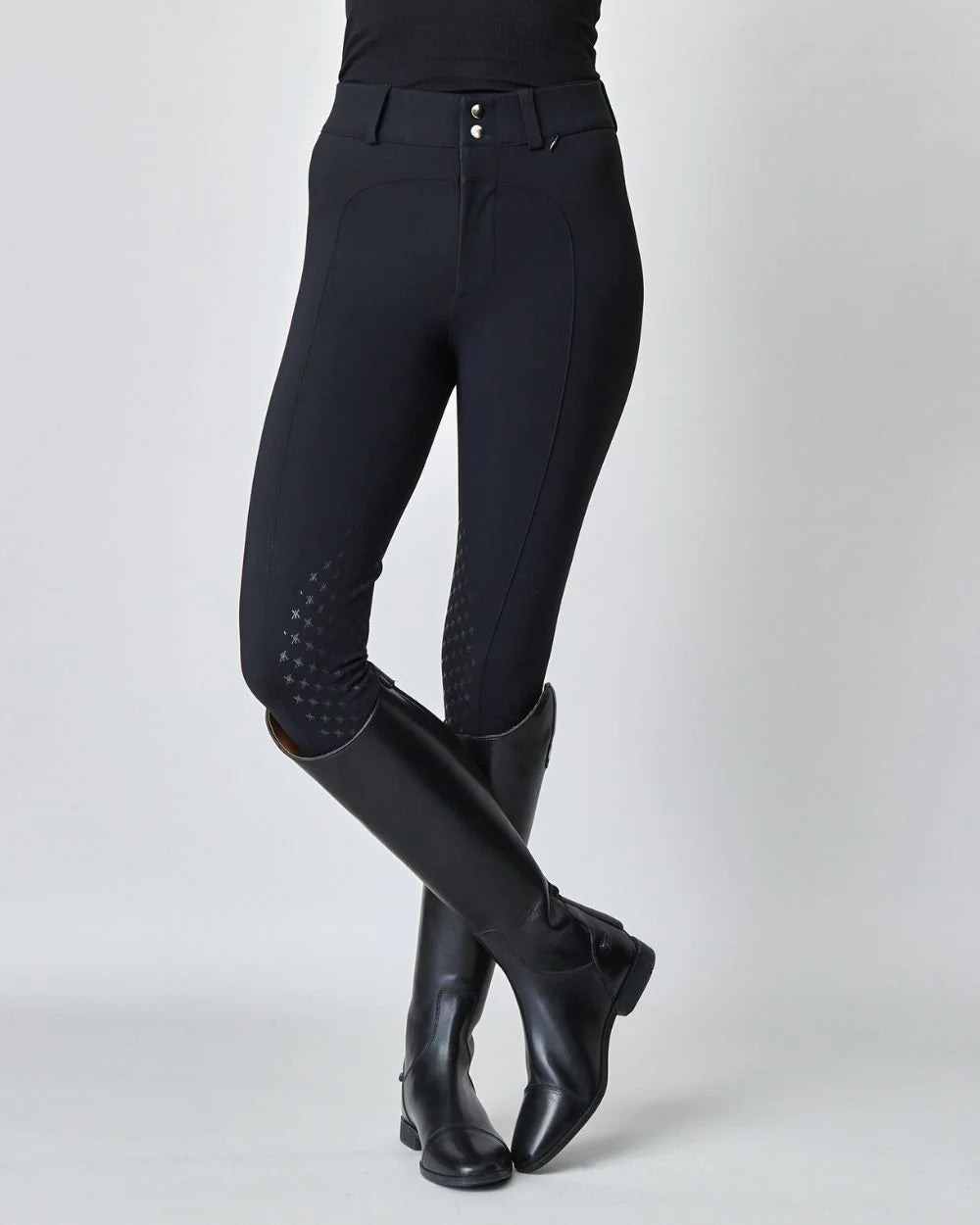 High-Rise Compression Breeches Black-Breeches-Yagya-Urbanheer