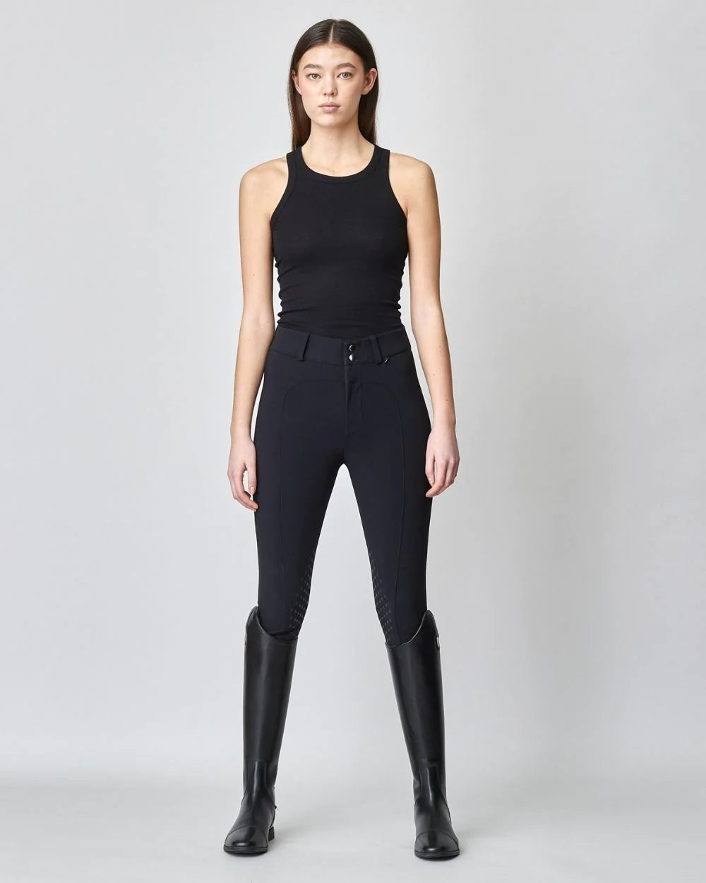 High-Rise Compression Breeches Black-Breeches-Yagya-Urbanheer