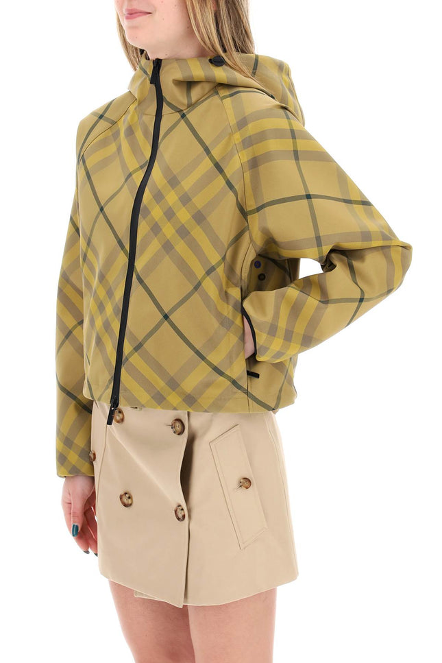 Burberry Check Cropped Jacket - Khaki