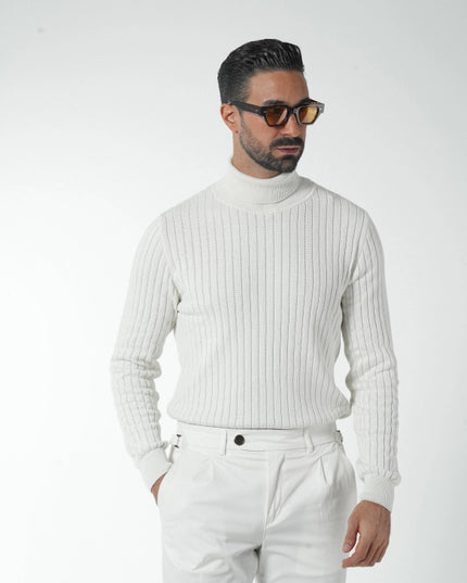 Pearl Ribbed High Neck-Sweater-Donato-Urbanheer