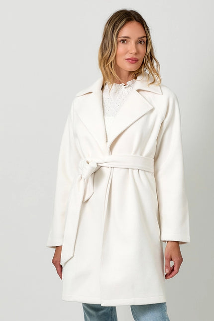 Lapel Collar Robe Coat  Snow White