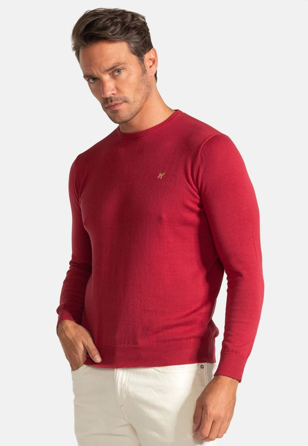 Burgundy Round Neck Sweater-Sweater-Williot-Urbanheer