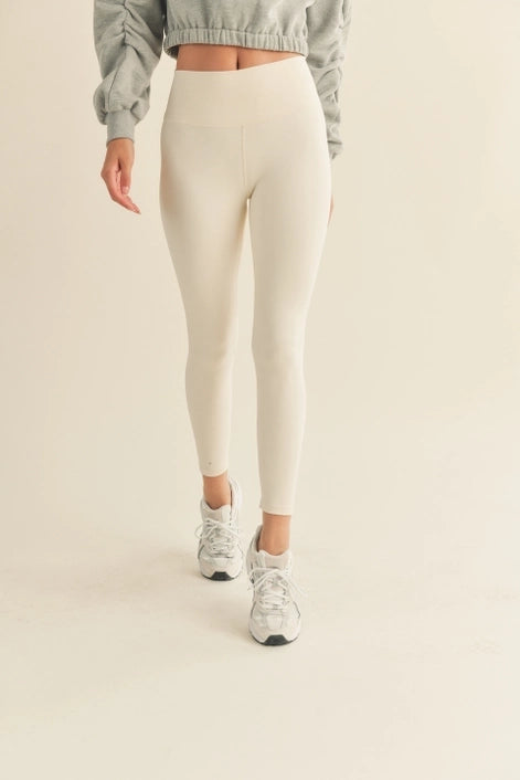 Cream Aligned Performance High-Rise Leggings-Leggings-Kimberly C-Urbanheer