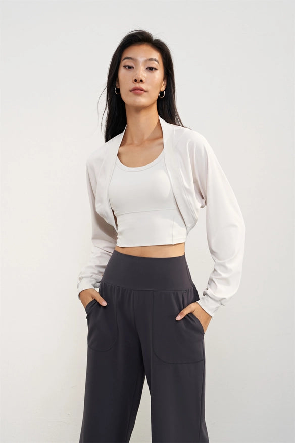 Omniflex Knitted Crop Cardigan Top Jacket Eggshell-JACKET-91thelabel-S/M-Urbanheer