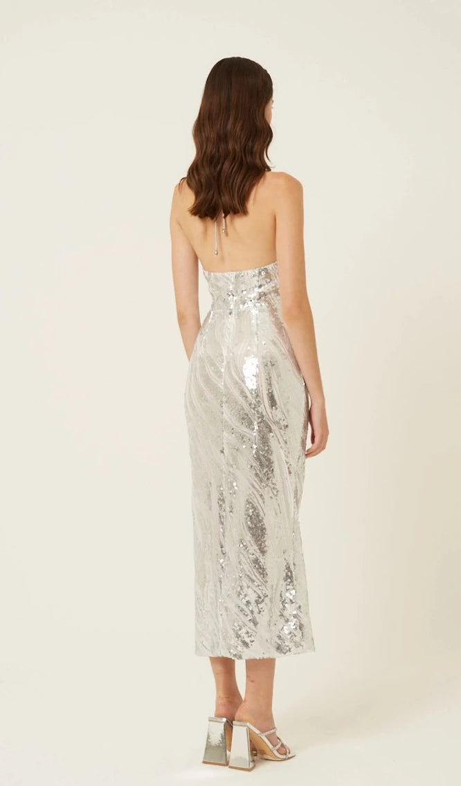 Sky Halter Neck Sequin Maxi Dress – Urbanheer