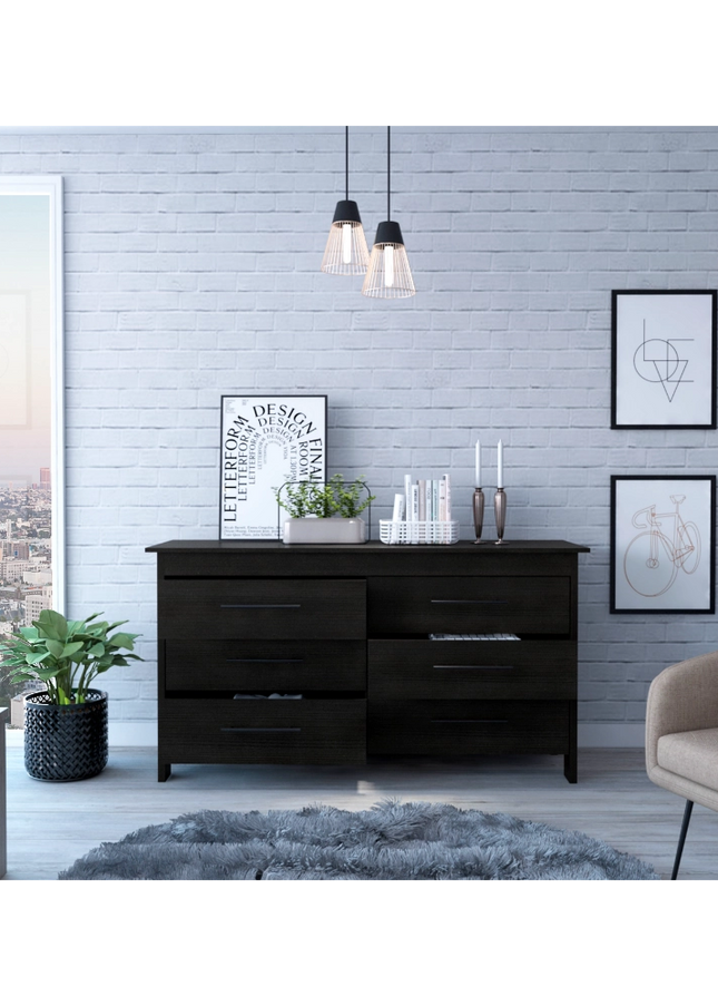 Luxor Six Drawer Double Dresser-Furniture > Cabinets & Storage > Chest of drawers-FM FURNITURE-Urbanheer