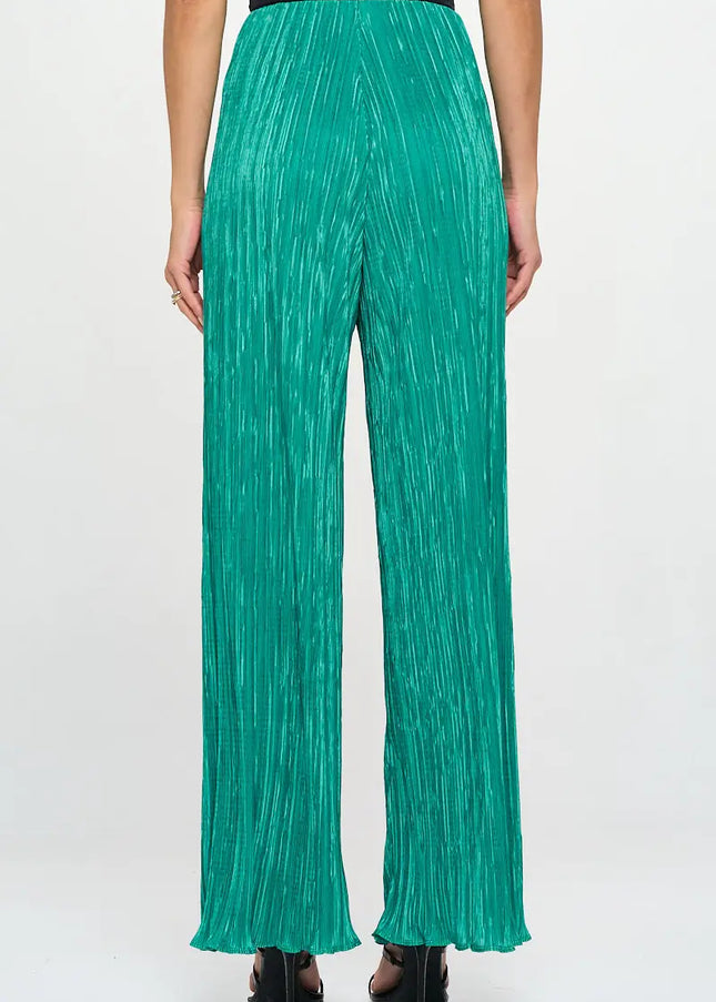 Vibrant Plisse Lined Straight Pants-Renee C.-Urbanheer