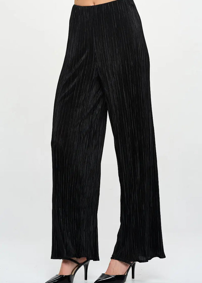 Vibrant Plisse Straight Leg Pants-Renee C.-Urbanheer