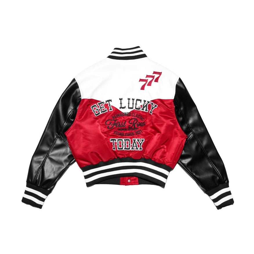 Get Lucky Varsity Jacket-Jacket-First Row-Urbanheer