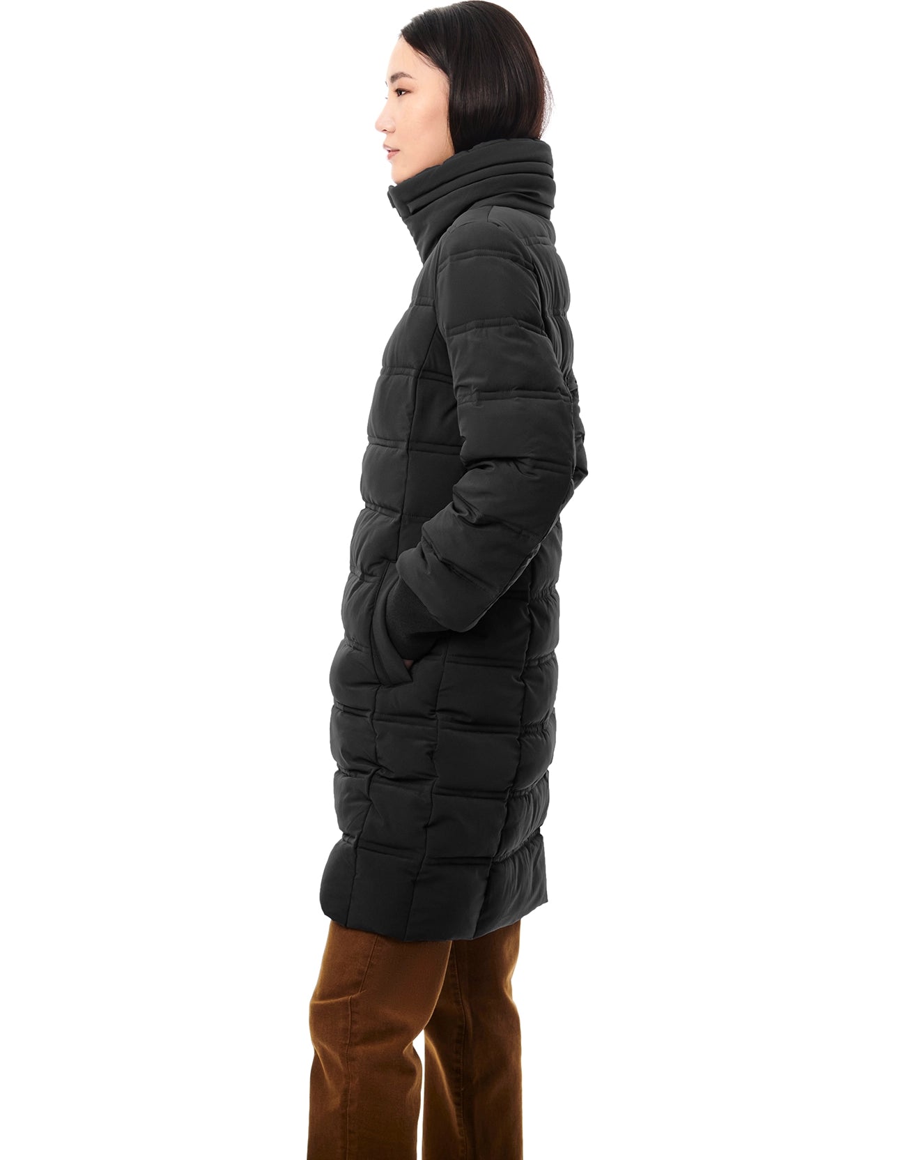 Horizontal Quilt Puffer Jacket - Black-Clothing - Women-Bernardo-Urbanheer