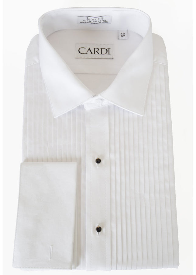 "Charles" White Spread Collar Tuxedo Shirt-Mens Shirts-Tux-USA-15.5-32-33-Slim-Urbanheer