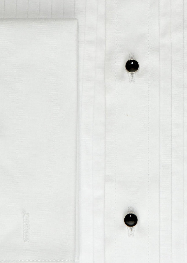 "Charles" White Spread Collar Tuxedo Shirt-Mens Shirts-Tux-USA-Urbanheer