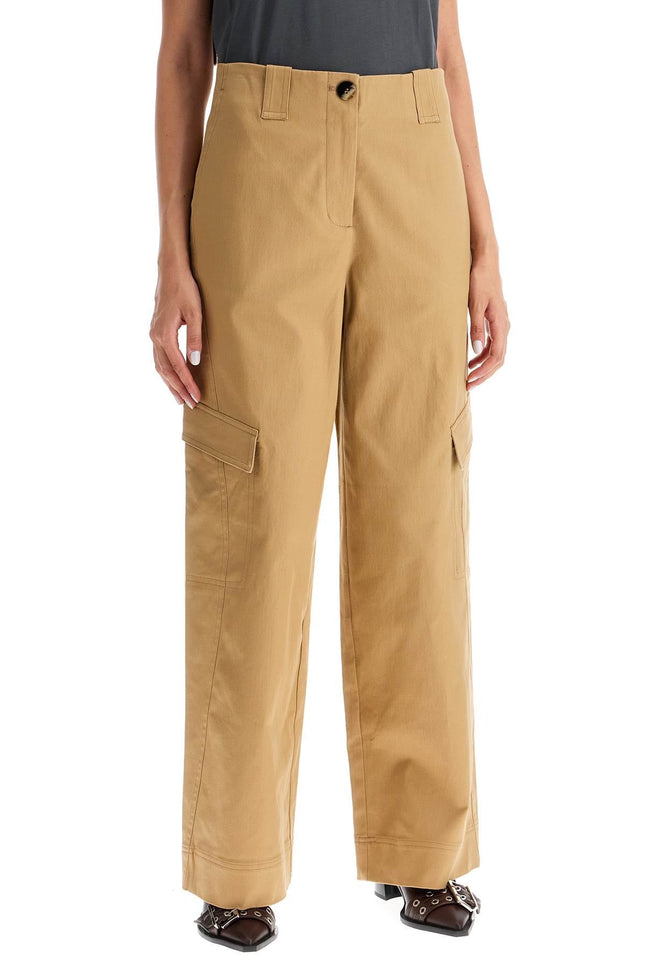 checked canvas trousers for men - Beige