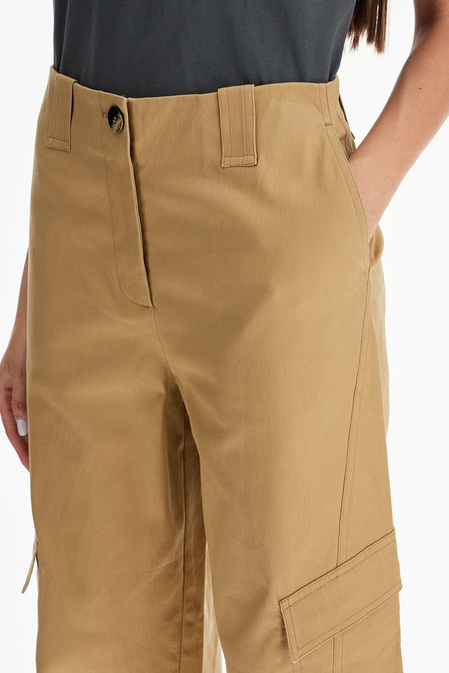 checked canvas trousers for men - Beige